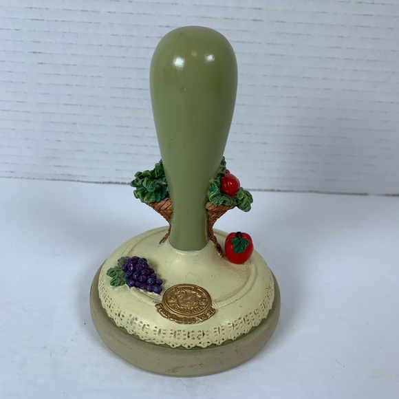 Vtg 90s Brown Bag Cookie Art Stamp Press Fruit Basket Retired With Handle KT118 - Picture 2 of 5